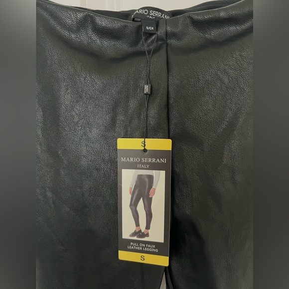 Mario Serrani faux leather black leggings brand new! - Picture 3 of 3